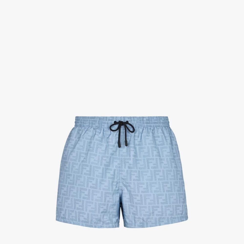 Fendi Light Blue Nylon Swim Shorts with Fendi Gift Box (Brand New With Tags)